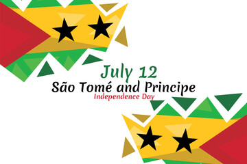 July 12, Independence day of São Tomé and Príncipe vector illustration. Suitable for greeting card, poster and banner.