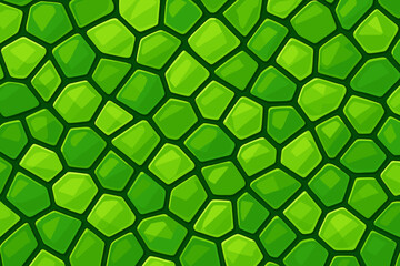 Seamless Green Polygonal Mosaic Tile Pattern. Abstract Cartoon Vector Reptile Skin, Glass Stone Texture. Decorative Background. Nature Inspired Organic Geometric Surface Design Illustration