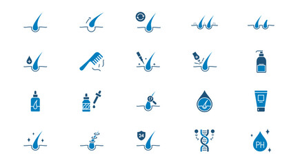 Hair loss treatment icon vector design in trendy style