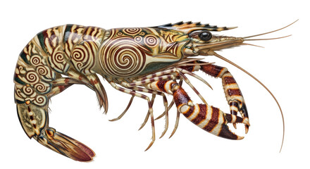 Isolated Ornate Patterned Prawn