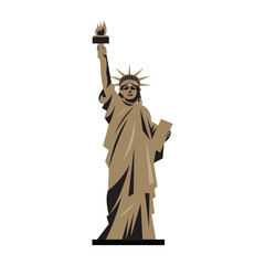 Statue of Liberty Vector Illustration New York Landmark