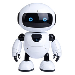  Friendly Futuristic Mini AI Robot with LED Face and Small Body, Perfect for Tech and Toy Themes.