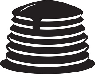 Delicious Breakfast Pancake Silhouette in Black | Flat Food Illustration Vector Format