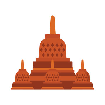 Borobudur Temple Vector Illustration Indonesian Landmark