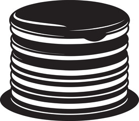 Delicious Breakfast Pancake Silhouette in Black | Flat Food Illustration Vector Format