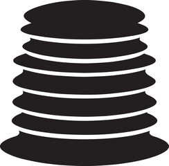 Delicious Breakfast Pancake Silhouette in Black | Flat Food Illustration Vector Format