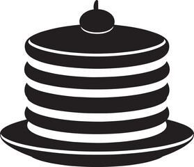 Delicious Breakfast Pancake Silhouette in Black | Flat Food Illustration Vector Format