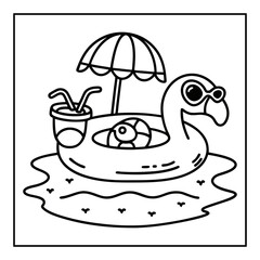 summer coloring pages vector illustration