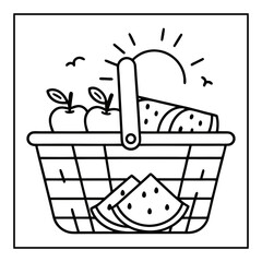 summer coloring pages vector illustration