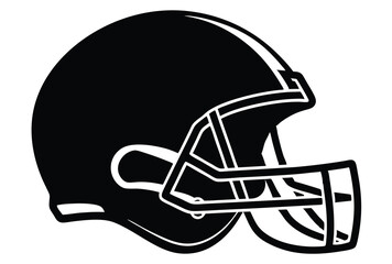 Naklejka premium American football helmet silhouette simple flat design vector illustration icon sports gear