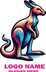  Kangaroo logo Vector white background .