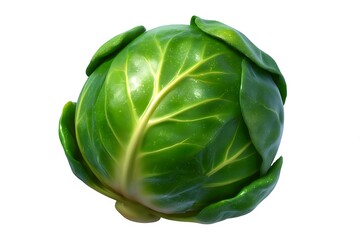 Fresh green Brussels sprout isolated on white background