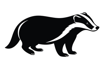 Obraz premium Wild Badger Silhouette Vector Graphic Flat Style Animal Icon Design for Wildlife
