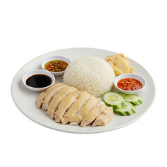 Poached Chicken with Rice and Savory Sauces