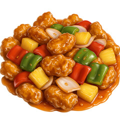 Sweet and Sour Chicken with Pineapple and Bell Peppers Digital