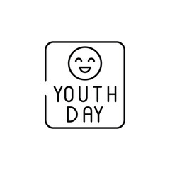 Youth Day icon design with white background stock illustration