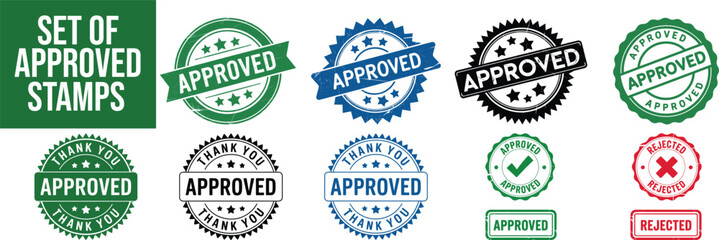 Obraz premium A collection of approved and rejected stamps in various styles and colors