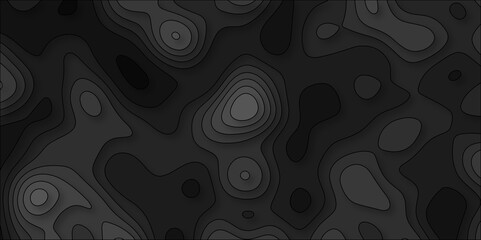 3D Papercut Stylized coloring topographic contour scheme and terrain. Abstract geometric layered curve line coloring background. Topographic contour lines vector map seamless pattern vector.	