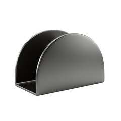 Dark Gray Metal Semi Circular Napkin Holder on Transparent Background