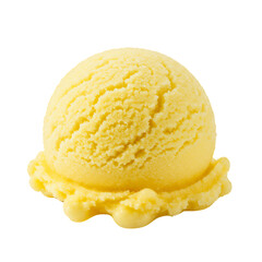 Pale Yellow Ice Cream Scoop on Transparent Background