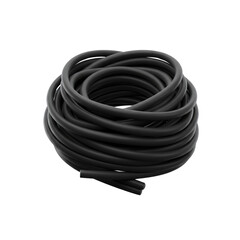 Coiled Black Tube on Transparent Background