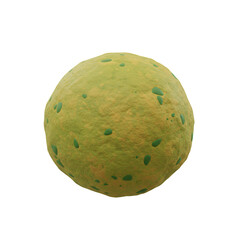 Green Yellow Textured Sphere 3D Render