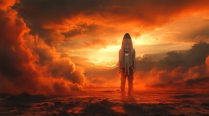 Spaceship Launching Through Asteroid Field in Deep Space