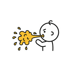 Illustration of a Figure Vomiting.