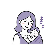 Obraz premium Loving mother tenderly cradling her sleeping baby, creating a moment of tender connection.