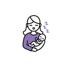 Naklejka premium Mother and baby in a tender moment of sleep, the image of maternal care.