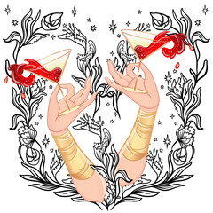 Vector illustration of a glamorous 1920s flapper girl in Art Deco style, with red feather and elegant silhouette. Perfect for vintage party invites, jazz events, themed weddings, or retro decor.