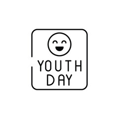 Youth Day icon design with white background stock illustration