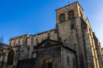 Church of Saint-Genès, Romanesque and Gothic architecture. Thiers, France.