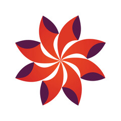 Abstract red and purple swirl flower design