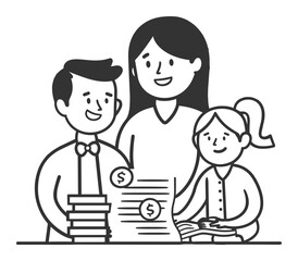 Single Mother Financial Support – Family Budget and Income Concept Illustration