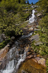 Waterfall on the river Labe in Krkonose mountains, Czech Republic, Europe
