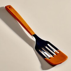 Elegant Kitchen Spatula With Bamboo Handle and Sleek Metal Blade