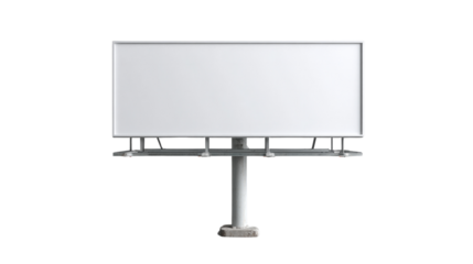 A large white billboard with no writing on it