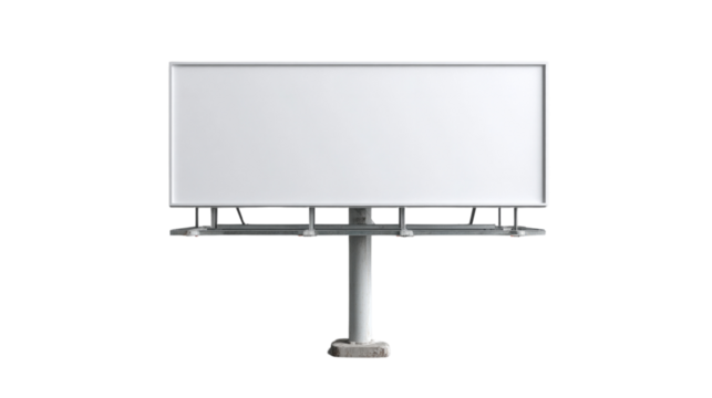 A large white billboard with no writing on it