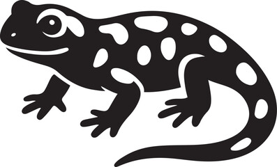 Black and white spotted salamander vector art, Simple salamander design for graphic use
