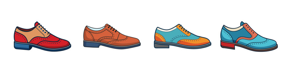 Brogues Flat Illustration in Simple Minimalist Flat Style