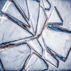 Abstract Ice Texture with Sharp Edges and Angular Patterns