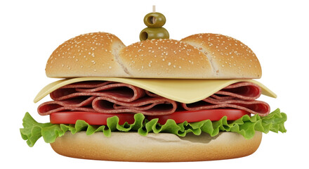 Isolated Sandwich with Olive