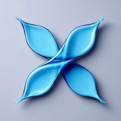 Blue Abstract Fluid Shapes Creating Symmetrical Design Element