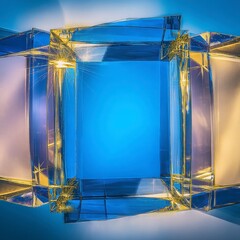 Abstract Geometric Shapes with Colorful Light Reflections and Patterns