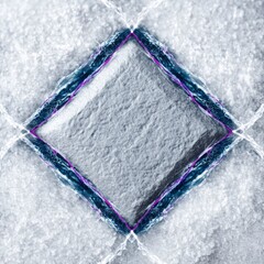 Close-up of textured ice pattern with vivid color contrast details