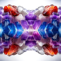 Vibrant Colorful Ice Cubes Intertwined in a Symmetrical Pattern