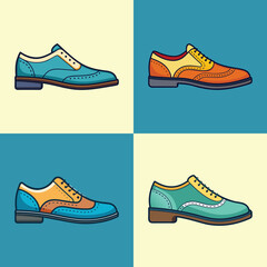 Brogues Flat Illustration in Simple Minimalist Flat Style