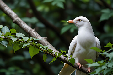 Obraz premium white dove perched on a branch