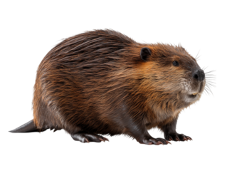 A captivating studio shot of a beaver, highlighting its distinct features